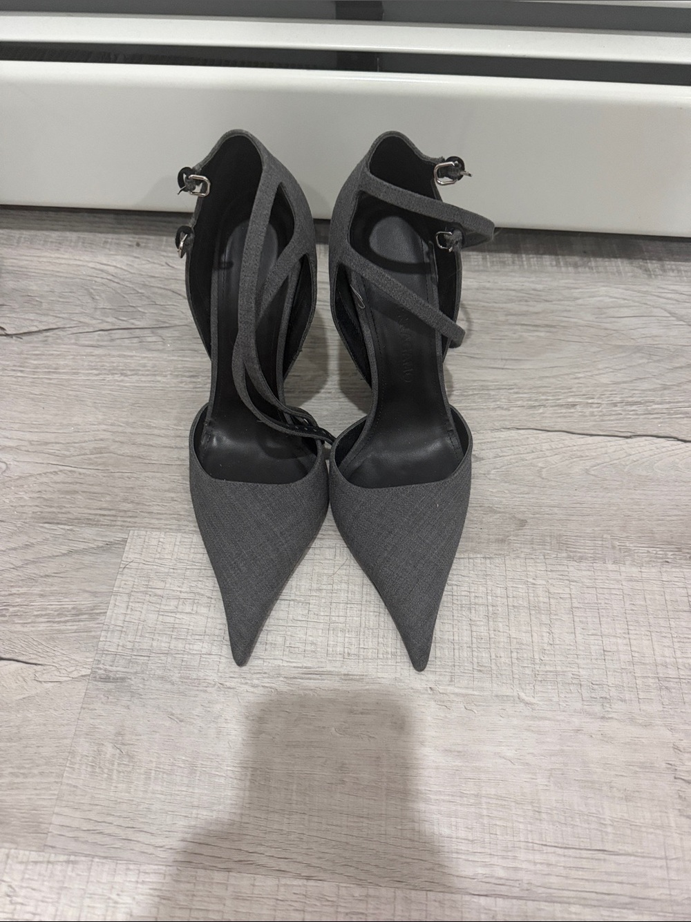 Ferragamo Women’s Pointed Toe Ankle Strap Pumps - Gray